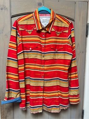 Ryan Red Striped Button-Down Western Shirt
